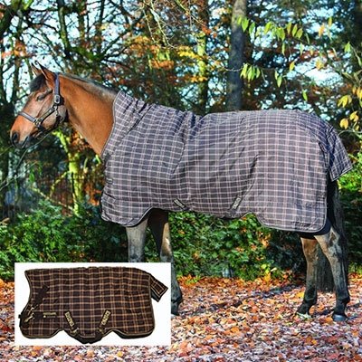 Horseware Weidedecke Rhino WUG Turnout lite 0g mit hohem Hals - Chocolate&Cream, Groesse:140 - 