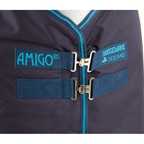 Horseware Amigo Bravo 12 - Winterdecke oder Regendecke 145cm 100g Füllung navy/navy & electric blue - 