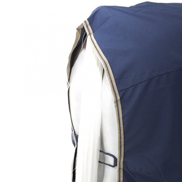 Horseware Amigo Mio Stable Sheet lite 0g - navy/tan&navy - Stalldecke, Groesse:160 - 