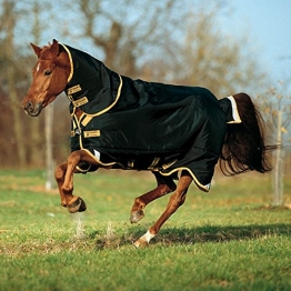 Horseware Rambo Supreme Turnout lite incl. abnehmbarem Halsteil / black with gold (mit Reflekt. u. Surefit), Groesse:125 -
