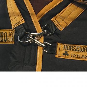 Horseware Rambo Supreme Turnout lite incl. abnehmbarem Halsteil / black with gold (mit Reflekt. u. Surefit), Groesse:125 - 