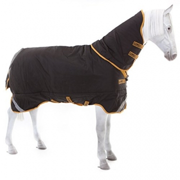 Horseware Rambo Supreme Turnout lite incl. abnehmbarem Halsteil / black with gold (mit Reflekt. u. Surefit), Groesse:125 - 