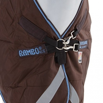 Horseware Rambo Wug mit Vari Layer - Winterdecke 130cm 250g Füllung Choc/Choc & Blue - 