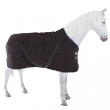 Horseware Stalldecke Rambo Stable Rug 400g - Black with Pale Grey & Grey, Groesse:160 - 