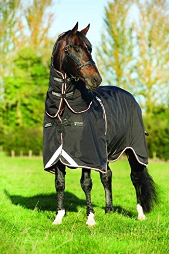 Pferdedecke Horseware Rambo Optimo mit Liner und Halsteil 140cm Black/Orange & Black -